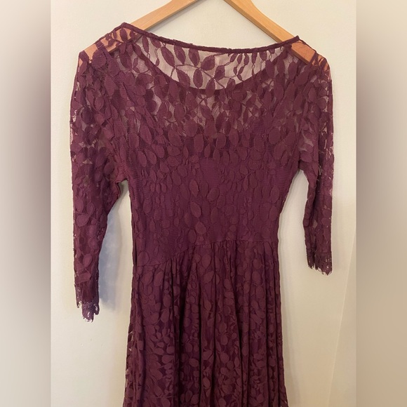 Free People Queens Love Lace Dress Plum Burgundy Medium - Picture 10 of 15